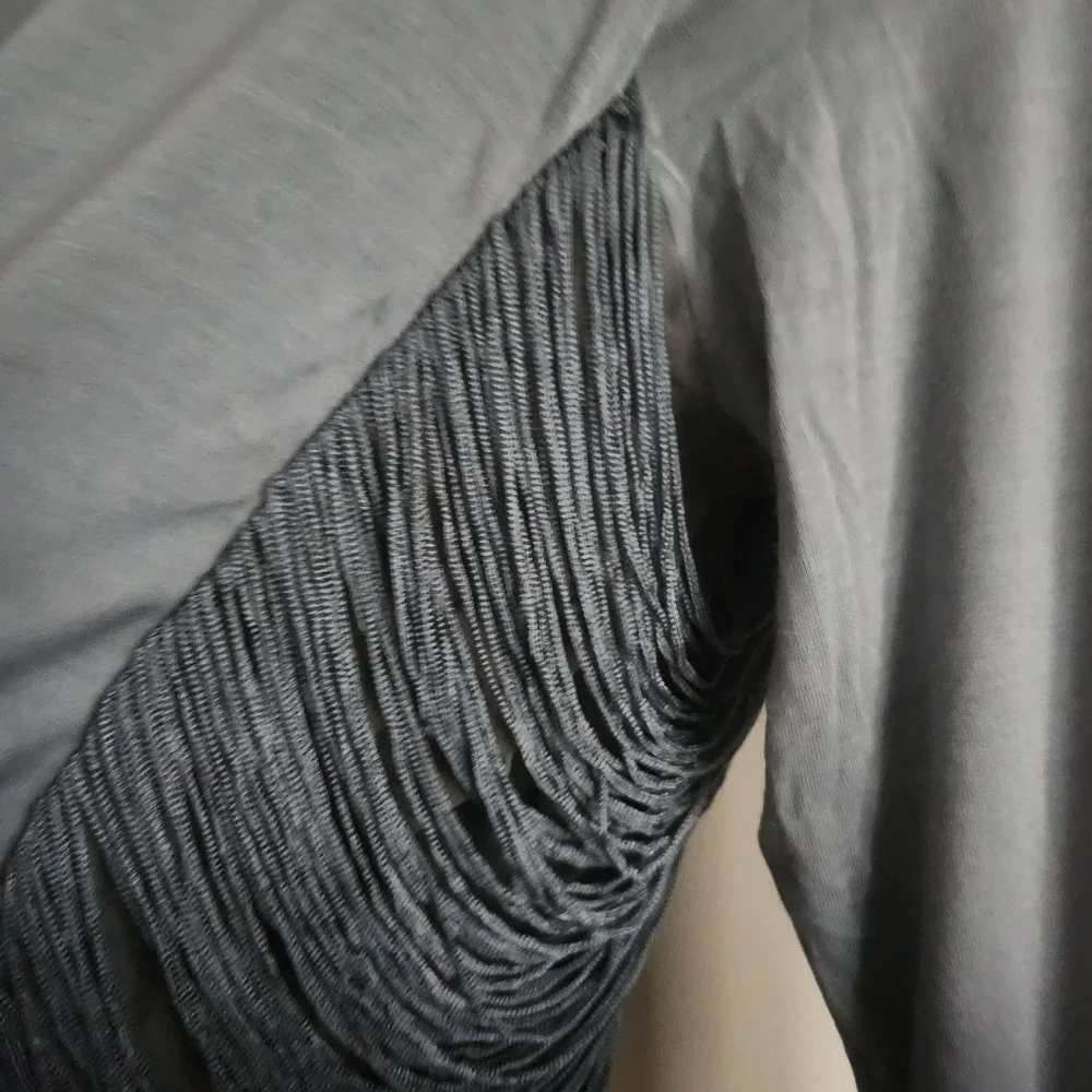 *SOLD* YOUNG FABULOUS & BROKE | ombre dress fringes silk navy blue sz S - Picture 9 of 11